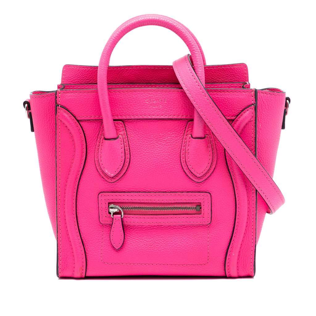 Celine Nano Leather Luggage Tote Pink Leather Very good condition - Front View