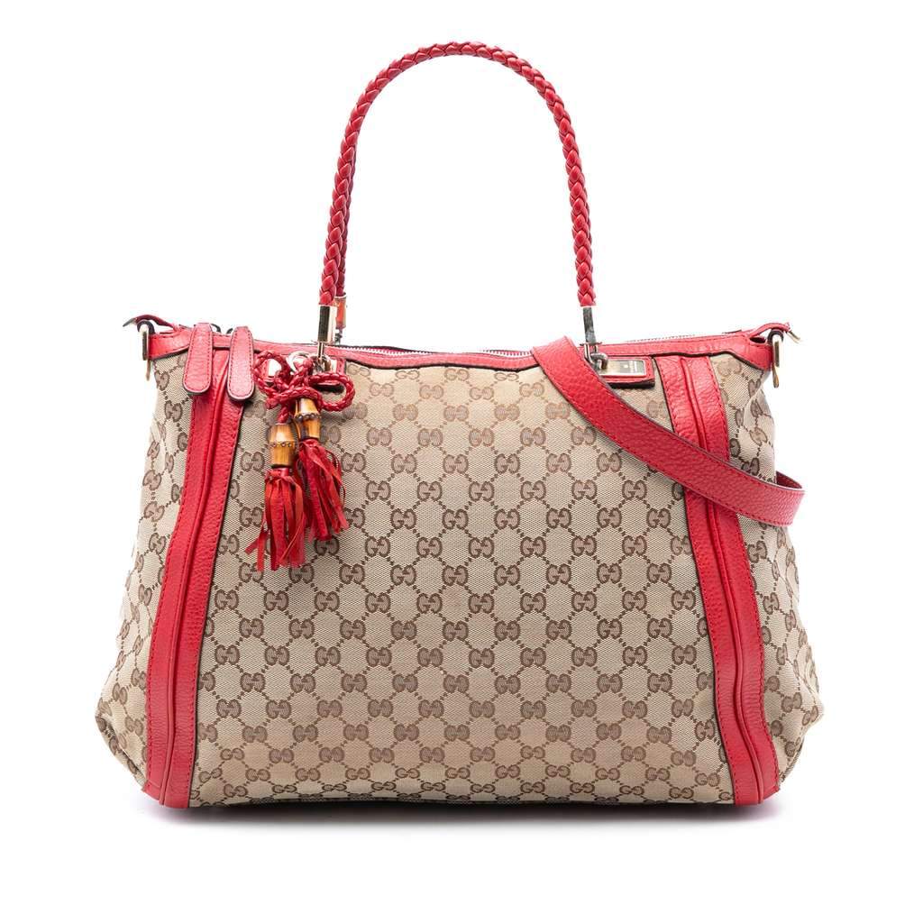 Gucci Large GG Canvas Bella Satchel Beige Very good condition - Front View