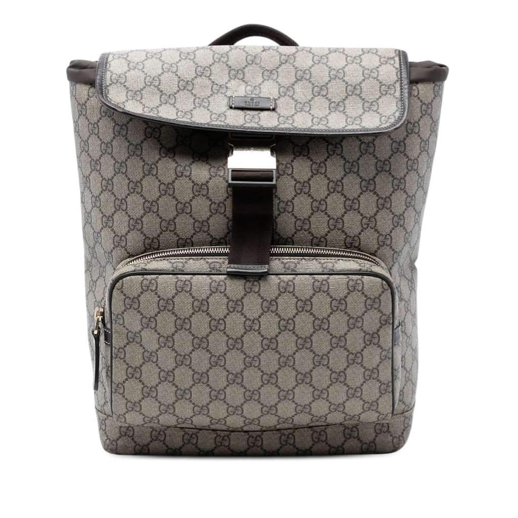 Gucci GG Supreme Backpack Beige Very good condition - Front View