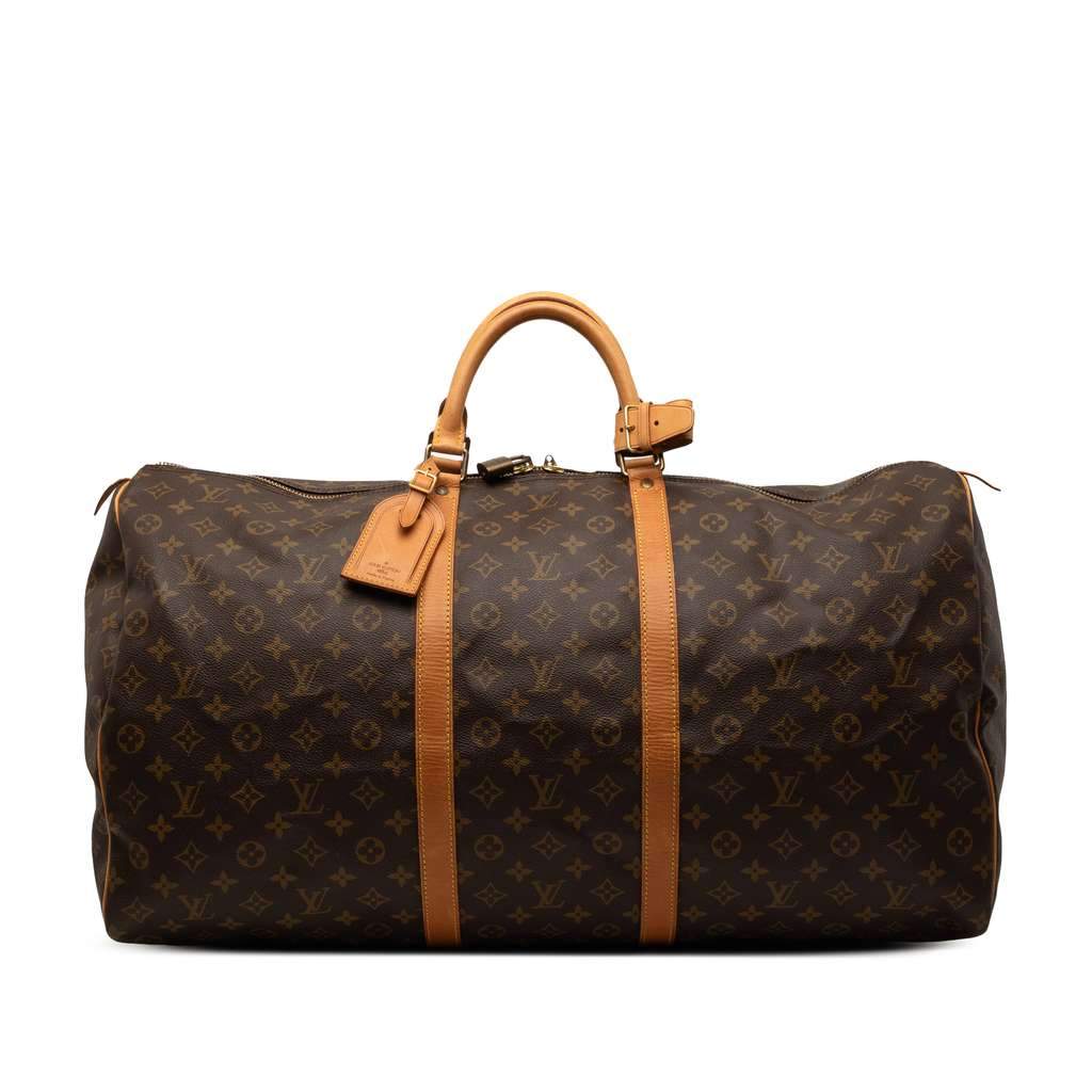 Louis Vuitton Monogram Keepall 60 Brown Good - Front View