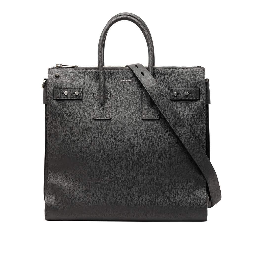 Saint Laurent Leather Sac De Jour North South Satchel Grey Leather Very good condition - Front View