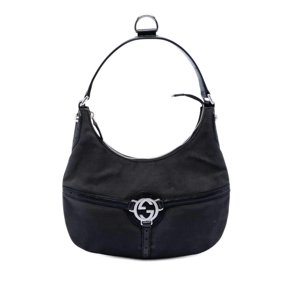 Gucci Canvas Reins Hobo Black Canvas Very good condition - Front View