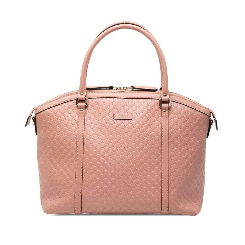 Gucci Large Microguccissima Dome Satchel Pink Leather Very good condition - Front View