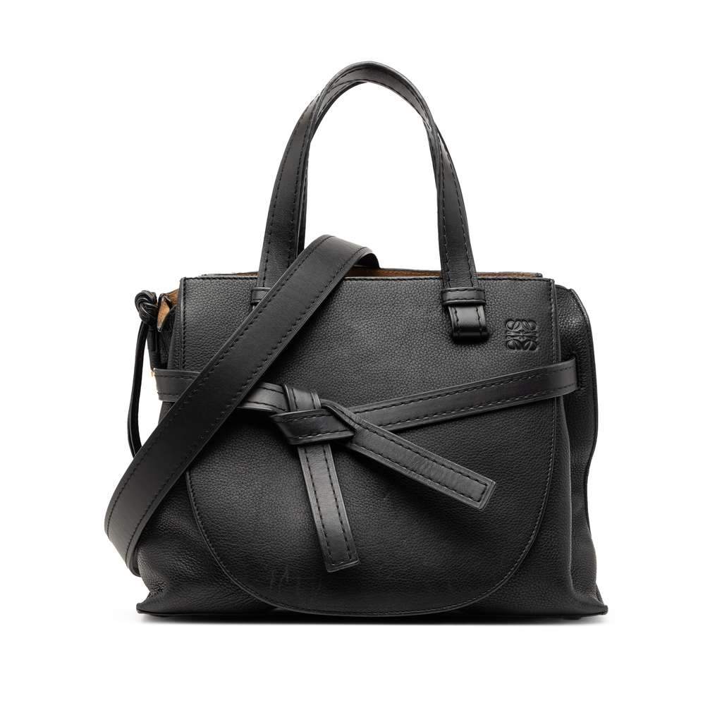 Loewe Small Leather Gate Top Handle Bag Black Leather Very good condition - Front View