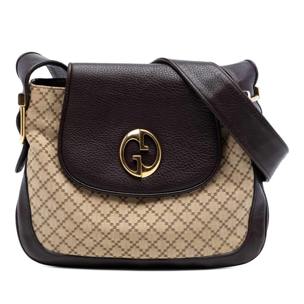 Gucci Diamante Canvas 1973 Shoulder Bag Beige Very good condition - Front View