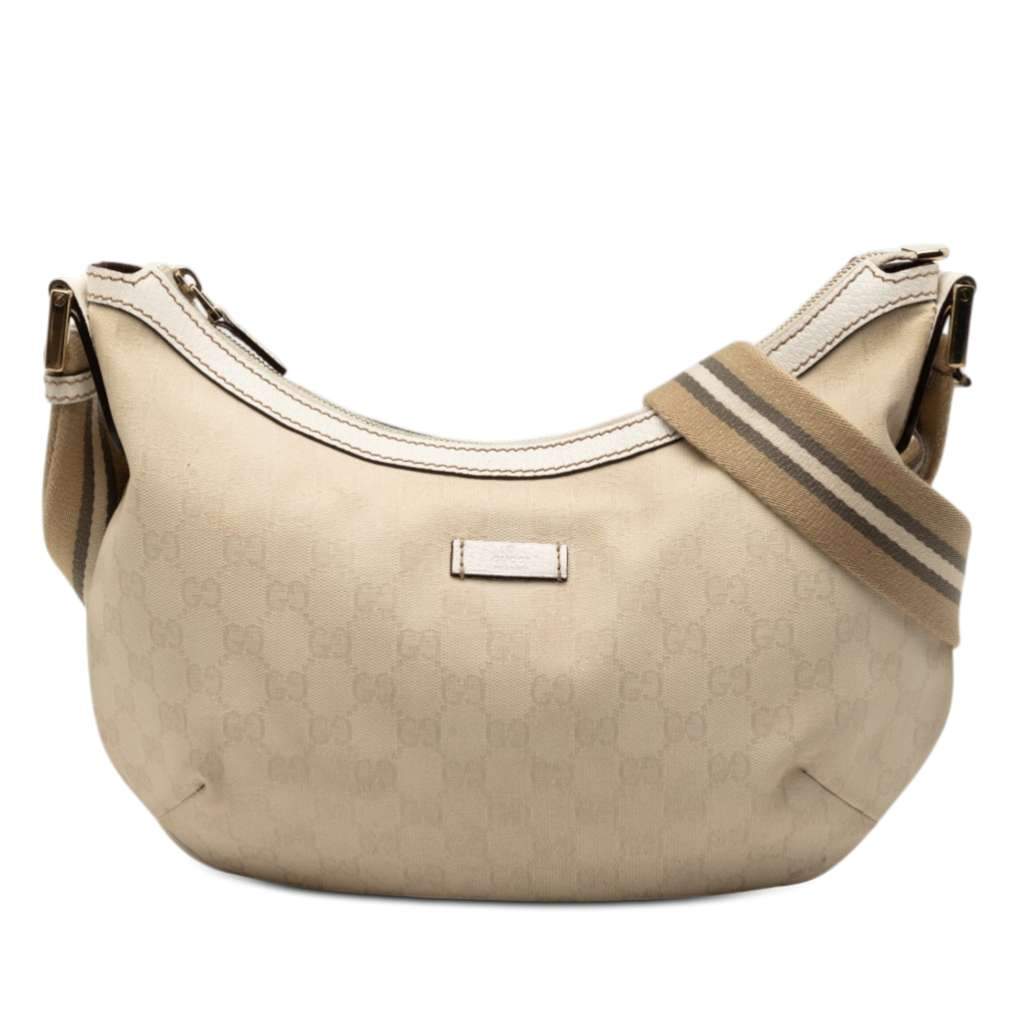 Gucci GG Canvas Web Crossbody Beige Canvas Very good condition - Front View