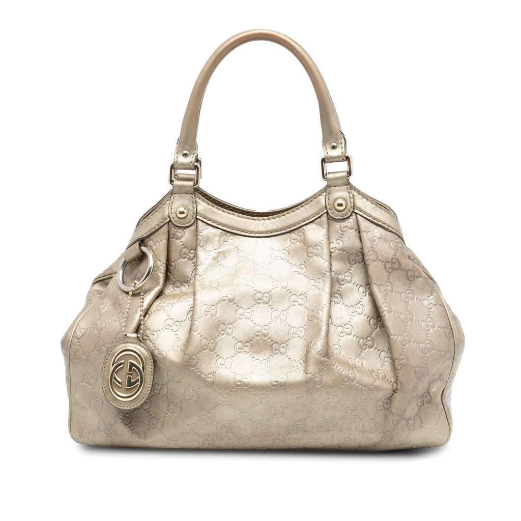 Gucci Medium Guccissima Sukey Tote Gold Leather Very good condition - Front View