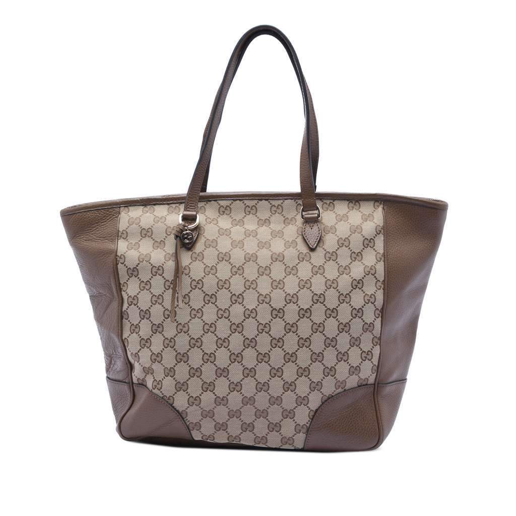 Gucci GG Canvas Bree Zippered Tote Beige Very good condition - Front View