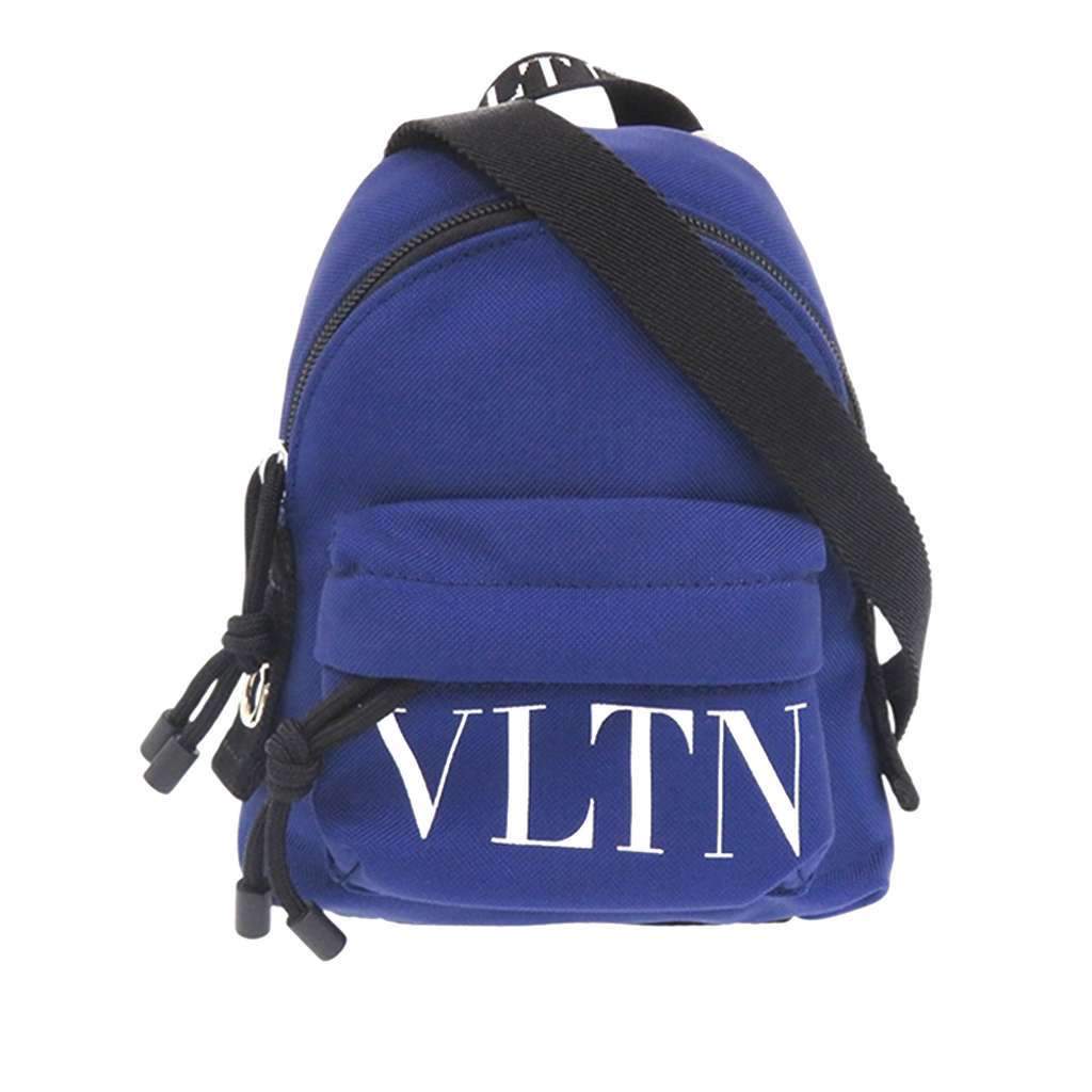 Valentino Mini Canvas VLTN Convertible Backpack Blue Canvas Very good - Front View