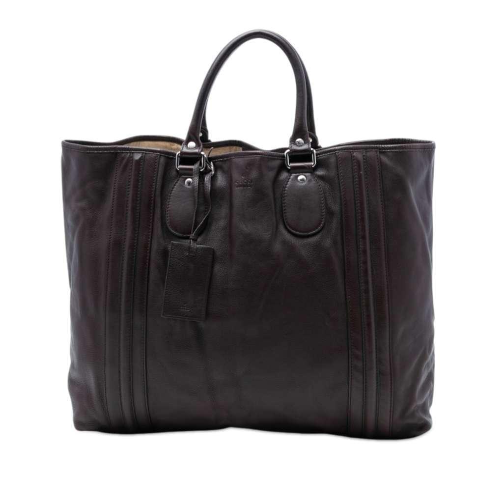 Gucci Leather Tote Brown Leather Very good condition - Front View