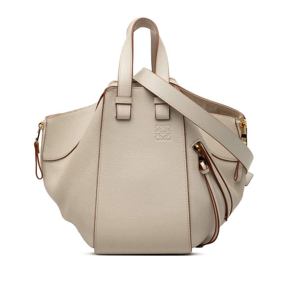 Loewe Medium Grained Calfskin Hammock Satchel Brown Leather Very good - Front View