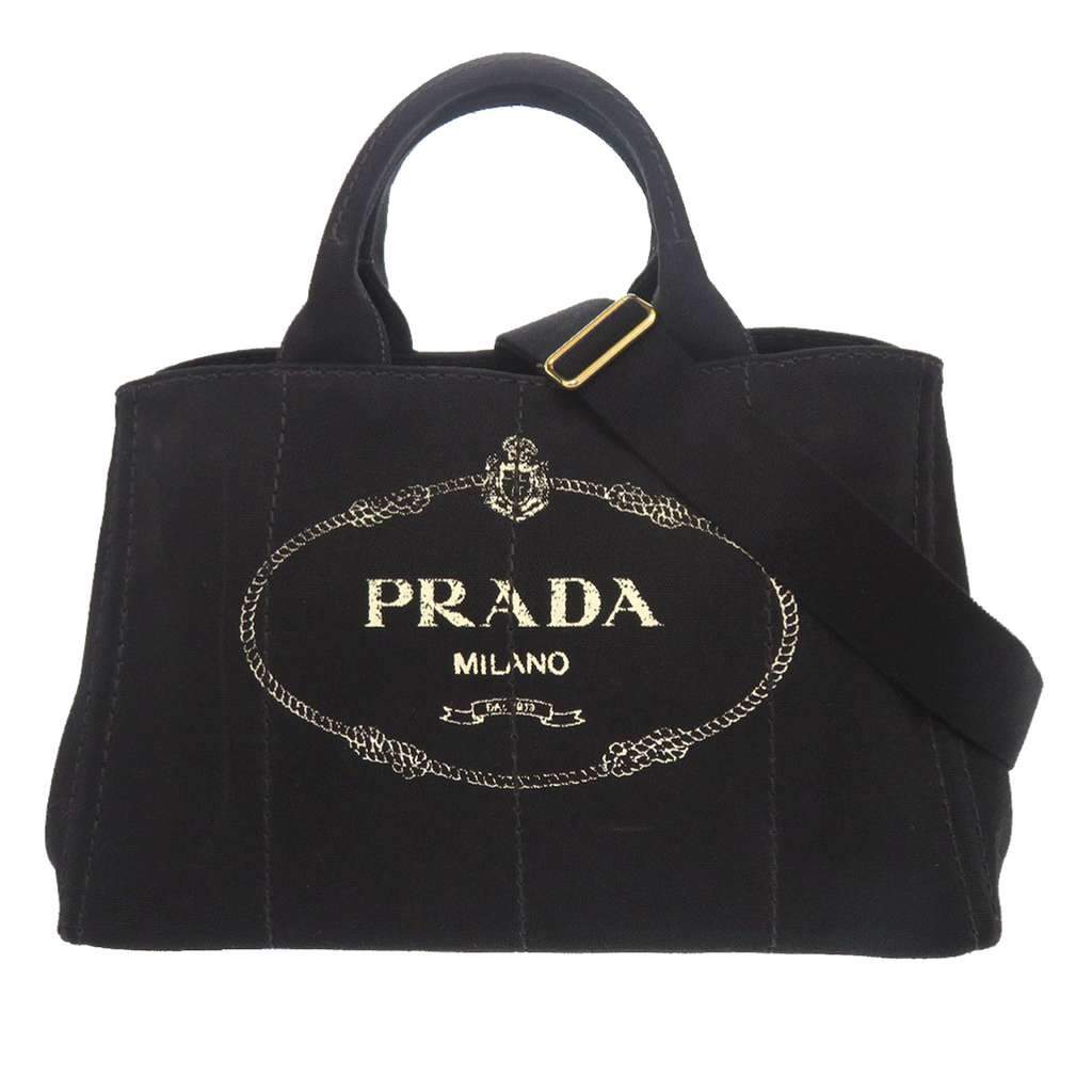 Prada Canvas Canapa Logo Satchel Black Canvas Very good condition - Front View