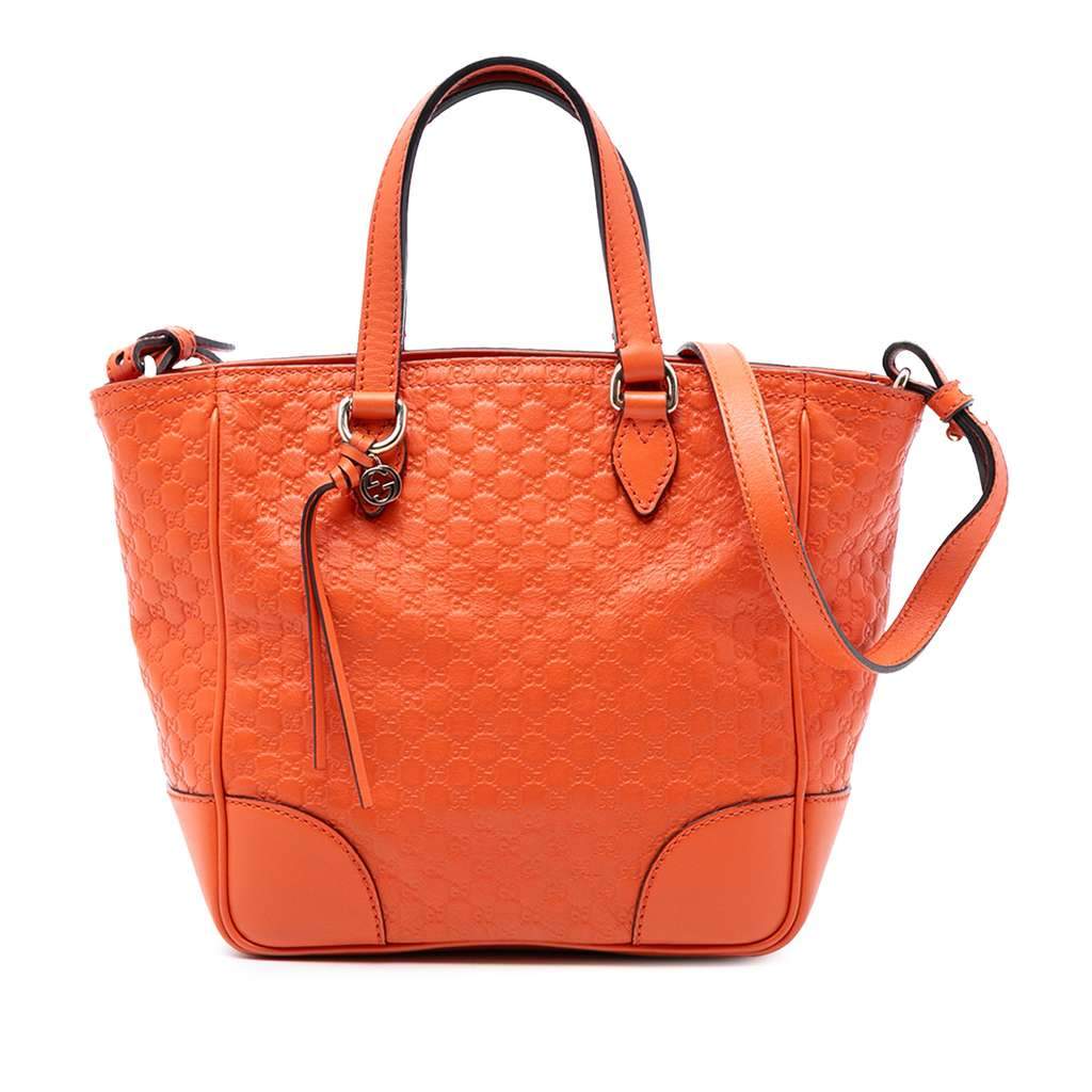 Gucci Small Microguccissima Bree Satchel Orange Leather Very good - Front View