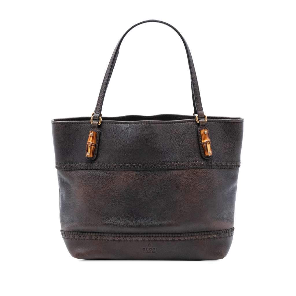 Gucci Leather Laidback Crafty Tote Brown Leather Very good - Front View