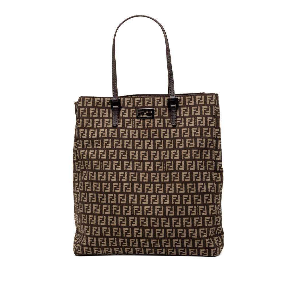 Fendi Zucchino Canvas Tote Brown Canvas Very good - Front View