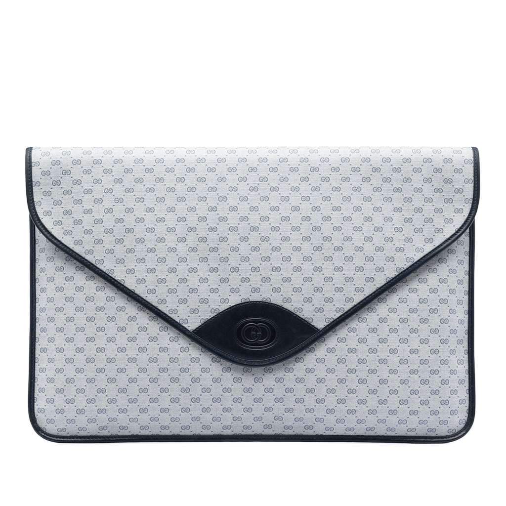 Gucci Micro GG Supreme Clutch Grey Canvas Very good - Front View