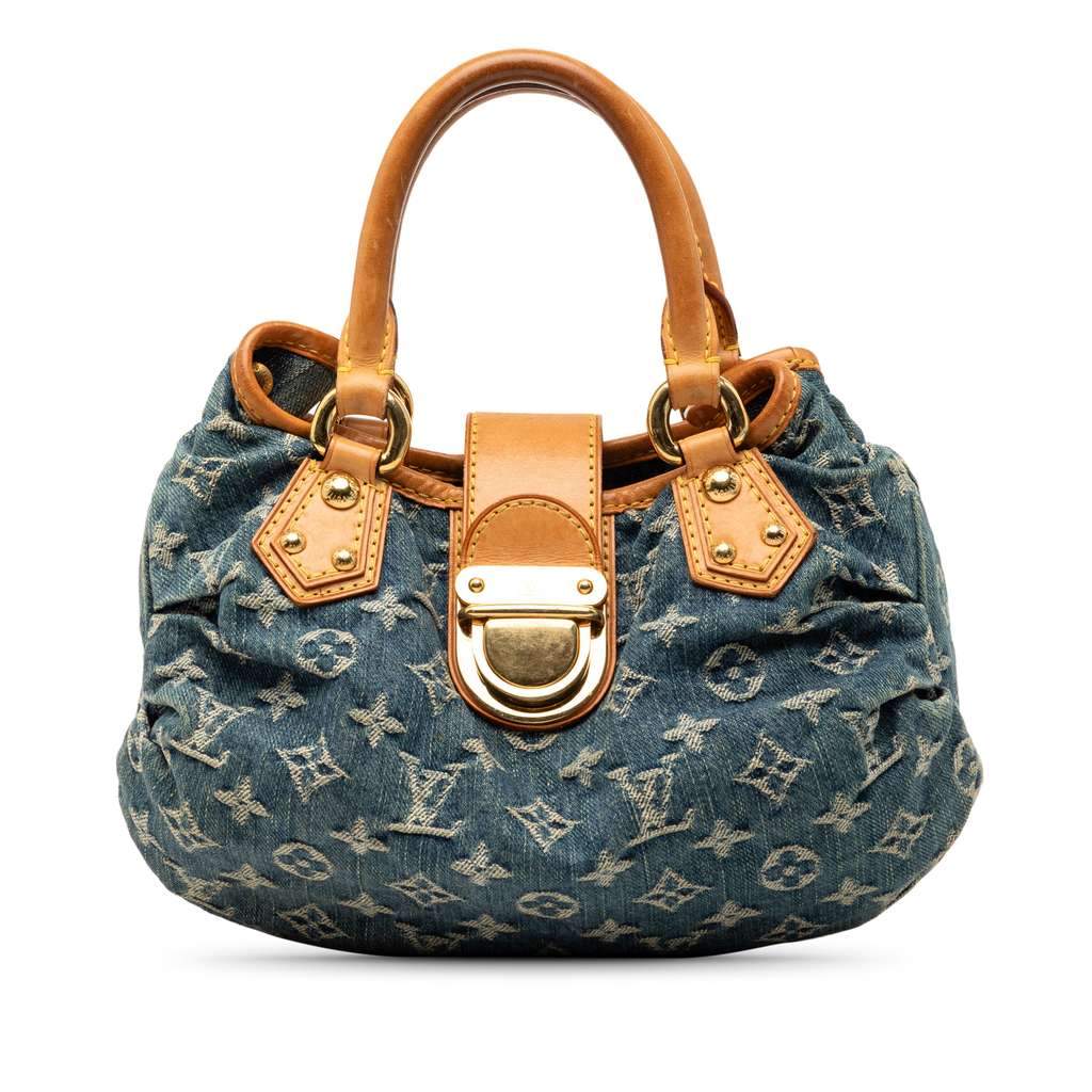 Louis Vuitton Monogram Denim Pleaty Blue Denim Very good - Front View