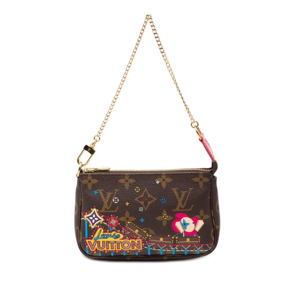 Louis Vuitton Monogram Vivienne Christmas Roller Coaster Mini Pochette Accessoires Brown Very good - Front View