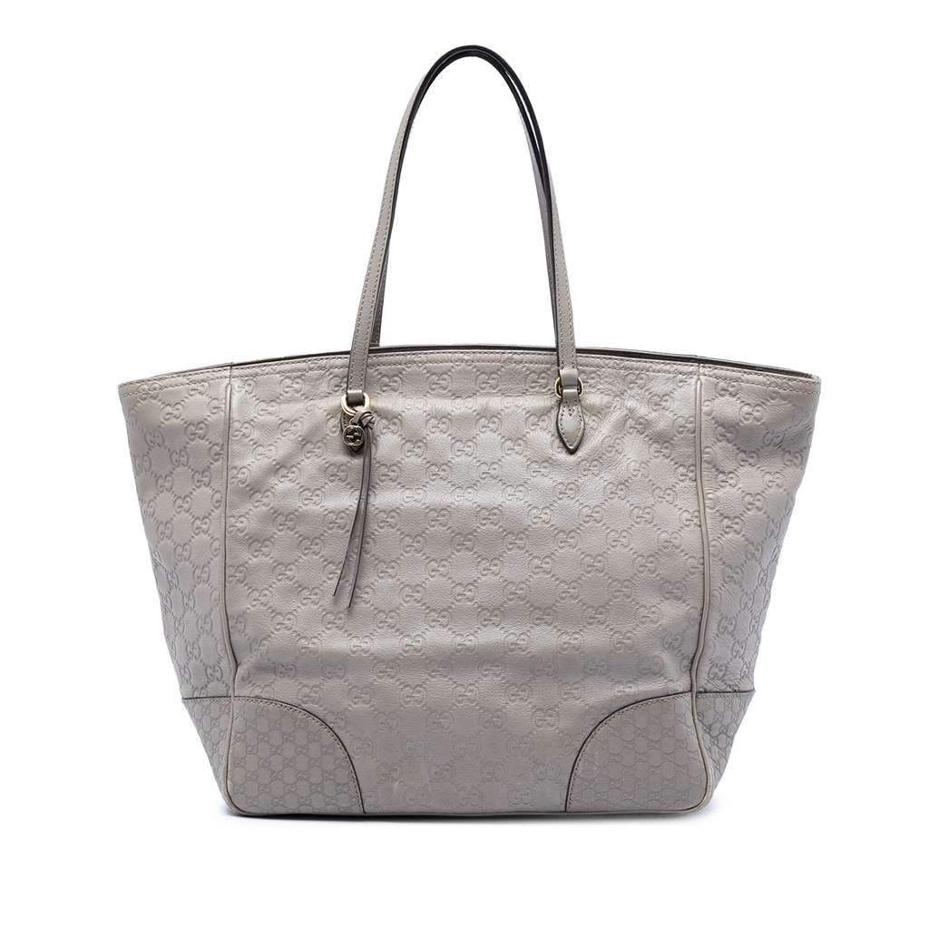 Gucci Guccissima Bree Tote Grey Leather Very good condition - Front View