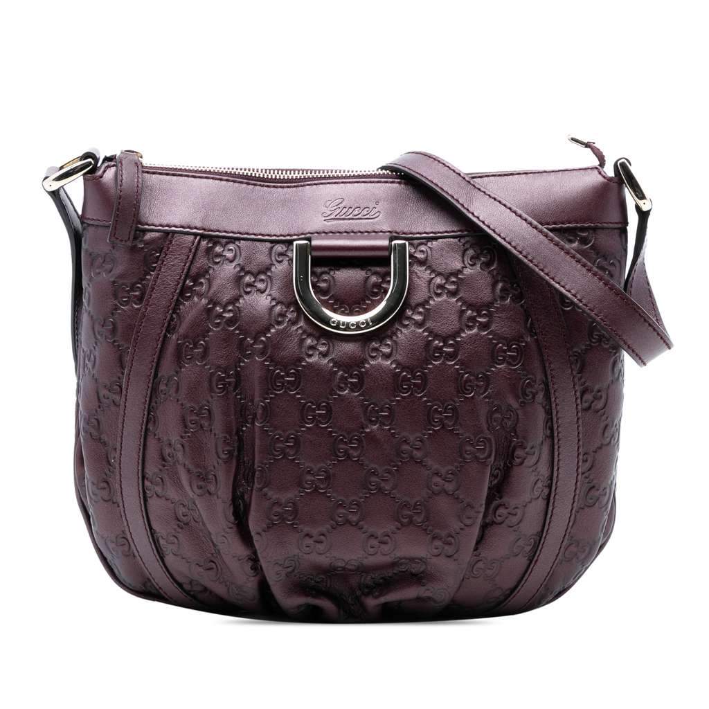 Gucci Metallic Guccissima Abbey D Ring Crossbody Purple Leather Very good condition - Front View