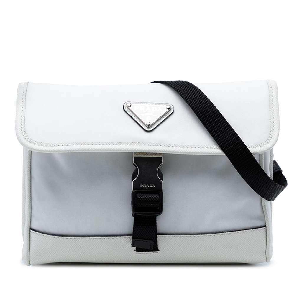 Prada Saffiano Trimmed Re Nylon Smartphone Case White Very good condition - Front View