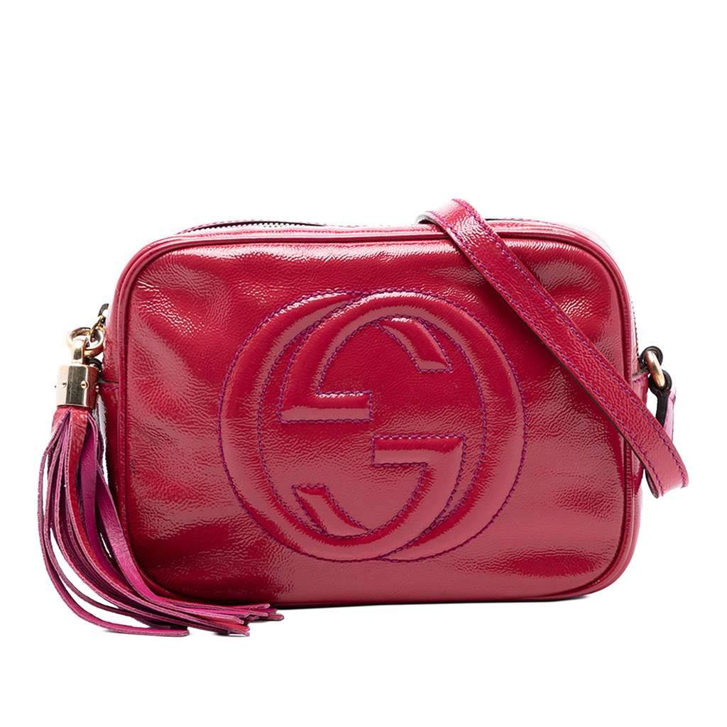 Gucci Patent Soho Disco Crossbody Pink Leather Very good - Front View