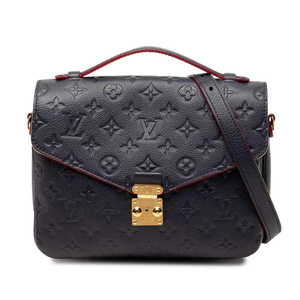 Louis Vuitton Monogram Empreinte Pochette Metis Blue Leather Very good condition - Front View