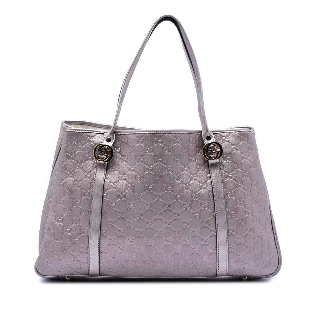 Gucci Large Metallic Guccissima Twins Tote Purple Leather Very good - Front View