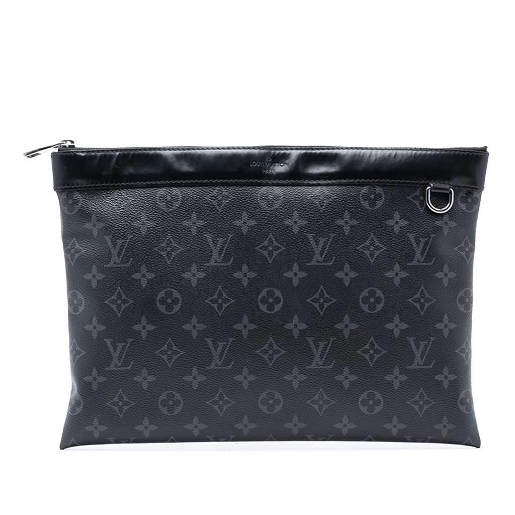 Louis Vuitton Monogram Eclipse Discovery Pochette GM Black Very good condition - Front View