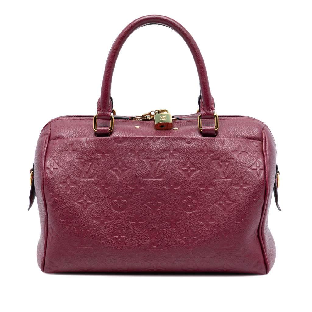 Louis Vuitton Monogram Empreinte Speedy Bandouliere 25 Red Leather Very good condition - Front View