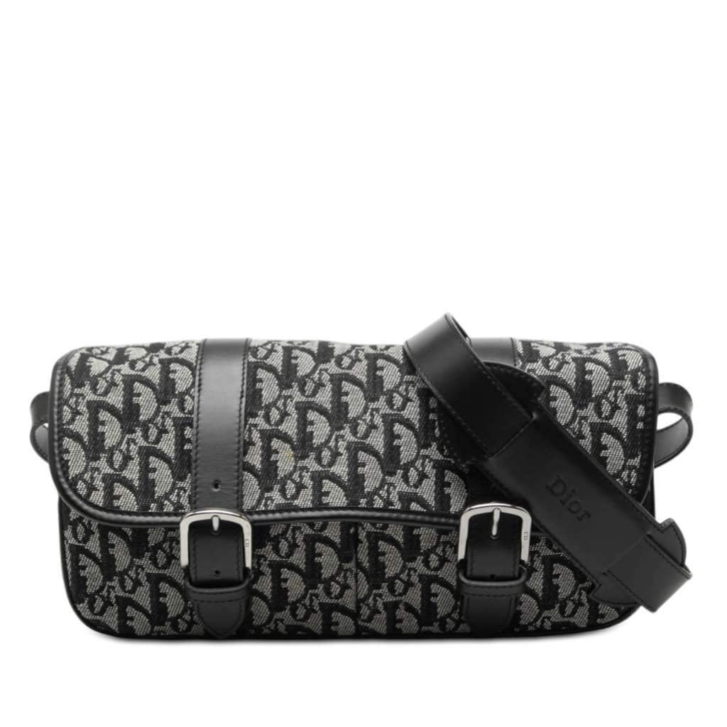 Dior Diorissimo Trotter Canvas Crossbody Black Canvas Very good condition - Front View