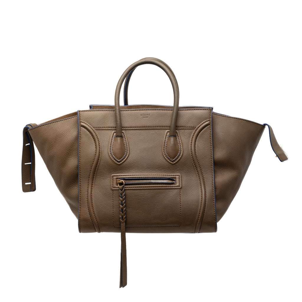 Celine Medium Leather Phantom Luggage Tote Brown Leather Very good condition - Front View