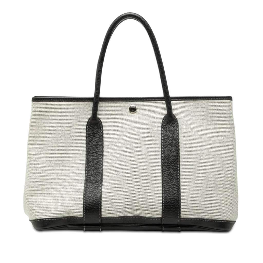 Hermès Toile and Negonda Garden Party 36 Grey Canvas Very good - Front View
