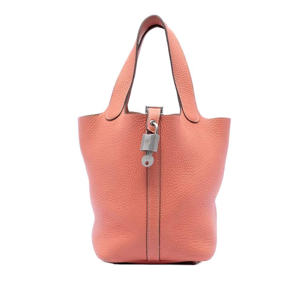 Hermès Clemence Picotin Lock 18 Orange Leather Very good - Front View
