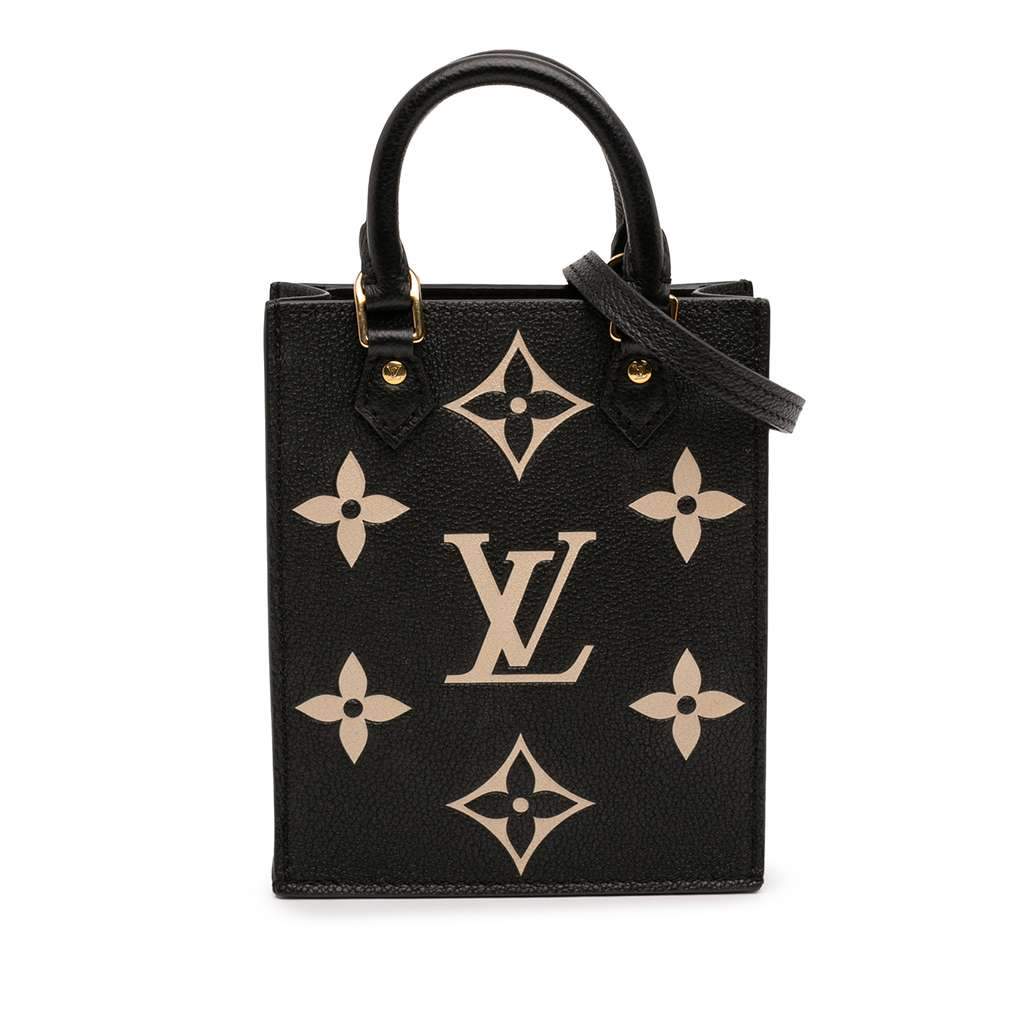 Louis Vuitton Bicolor Monogram Empreinte Petit Sac Plat Black Leather Very good condition - Front View