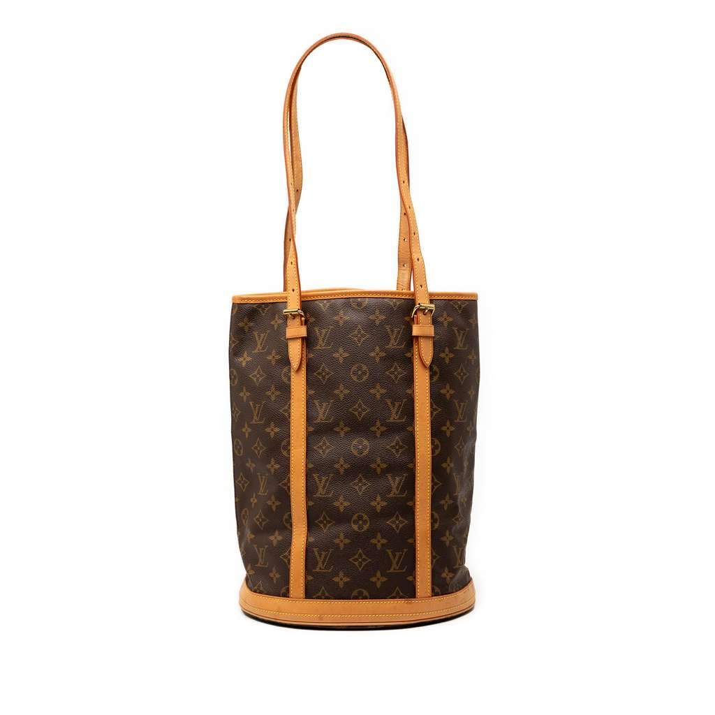 Louis Vuitton Monogram Bucket GM Brown Good - Front View