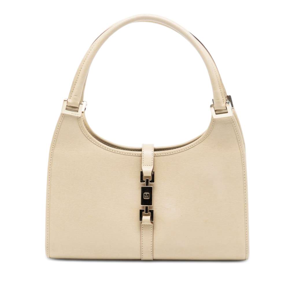 Gucci Calfskin Jackie Bardot Handbag White Leather Very good condition - Front View
