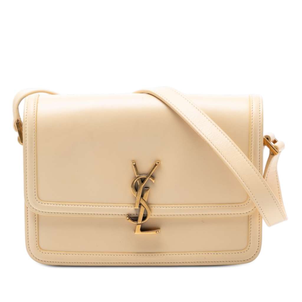 Saint Laurent Medium Smooth Calfskin Solferino Satchel In Box Brown Leather Very good condition - Front View