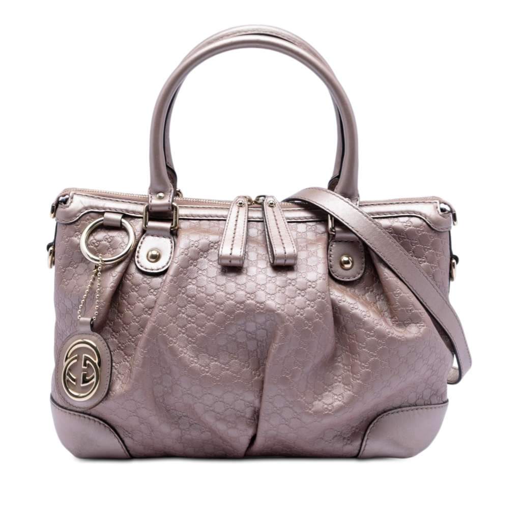 Gucci Microguccissima Sukey Satchel Purple Leather Very good - Front View