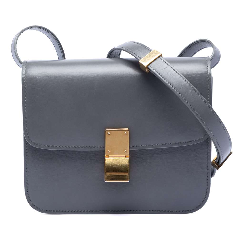 Celine Teen Calfskin Classic Box Grey Leather Very good - Front View