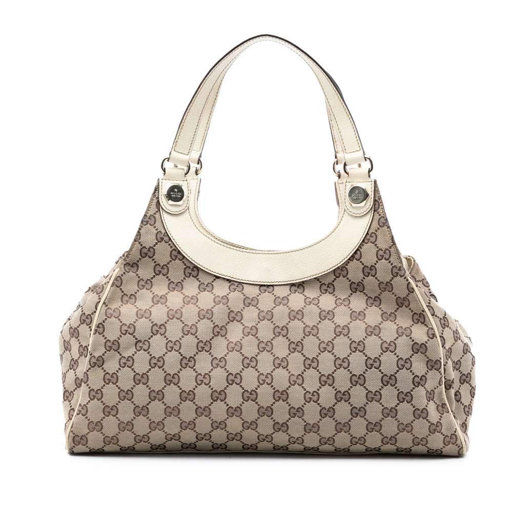 Gucci Medium GG Canvas Charmy Shoulder Bag Beige Canvas Very good condition - Front View