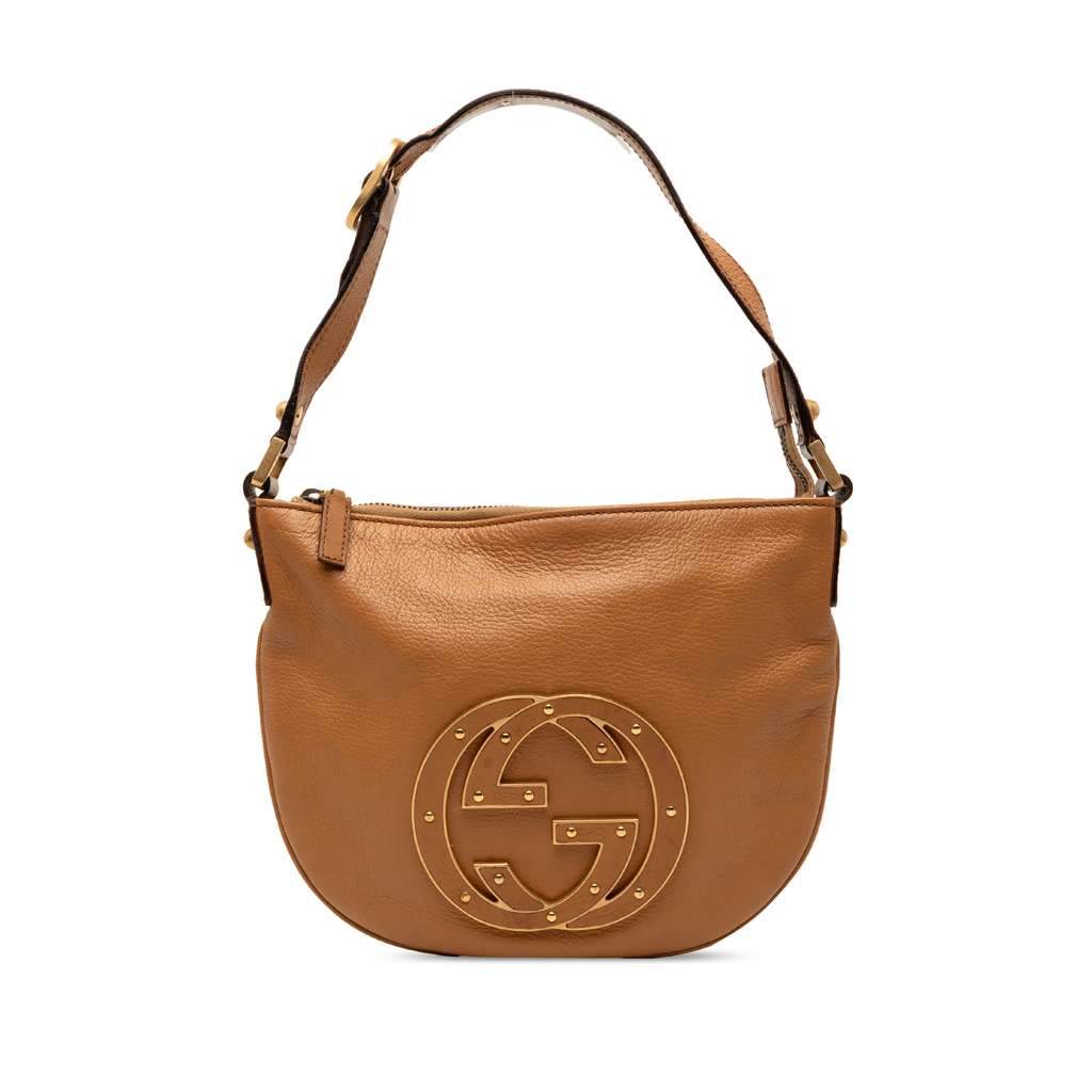 Gucci Small Leather Blondie Hobo Bag Brown Leather Very good - Front View