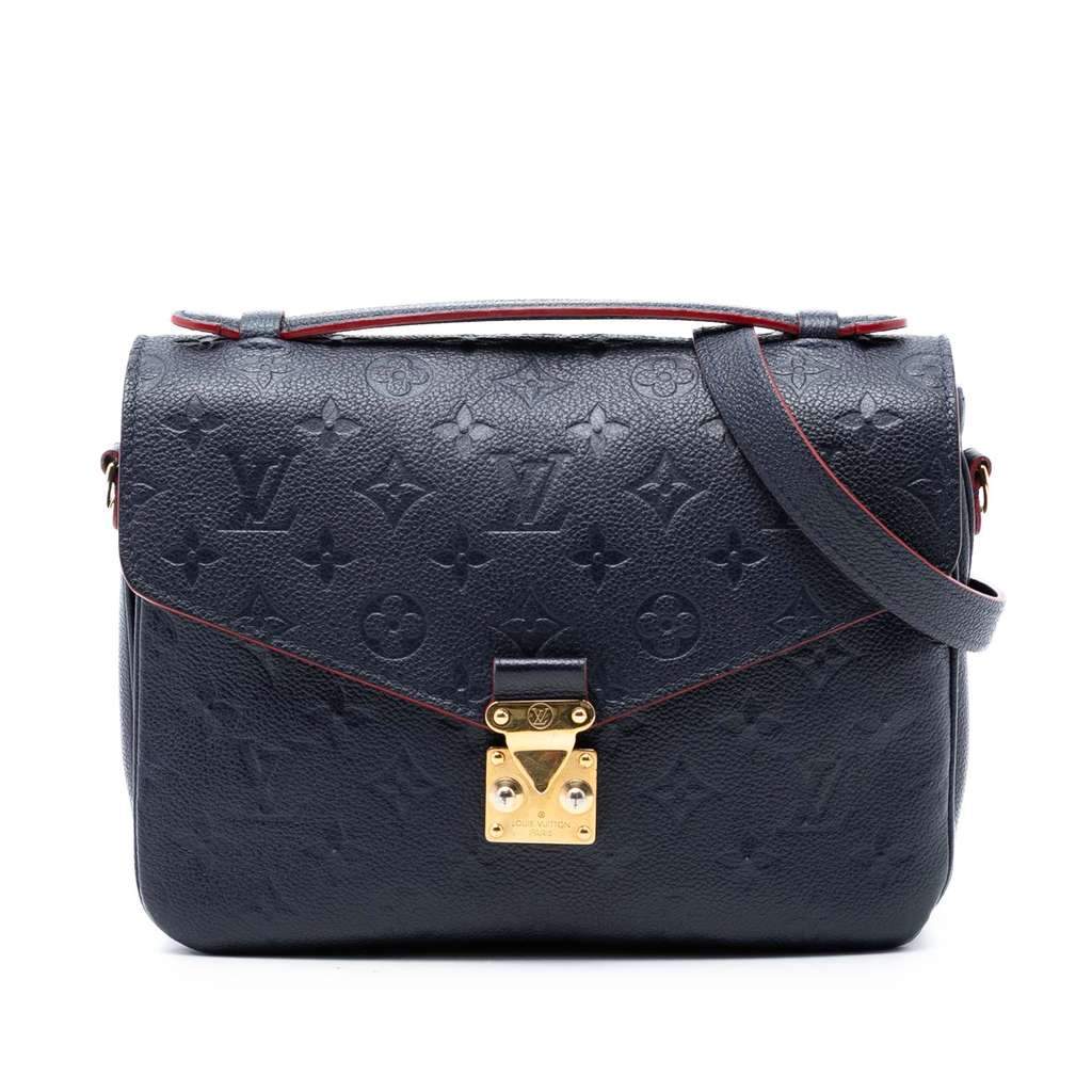Louis Vuitton Monogram Empreinte Pochette Metis Blue Leather Very good condition - Front View