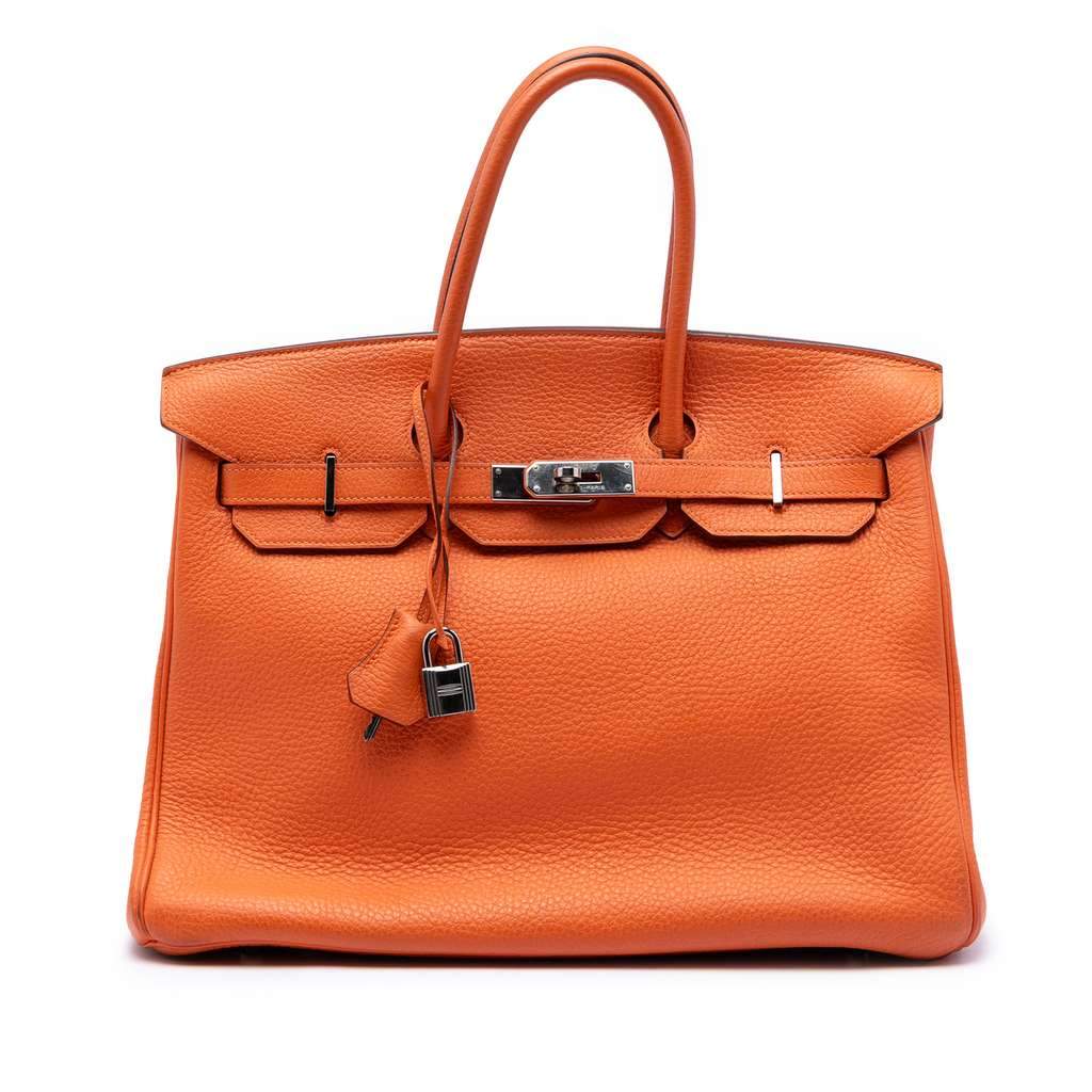 Hermès Togo Birkin Retourne 35 Orange Leather Very good condition - Front View