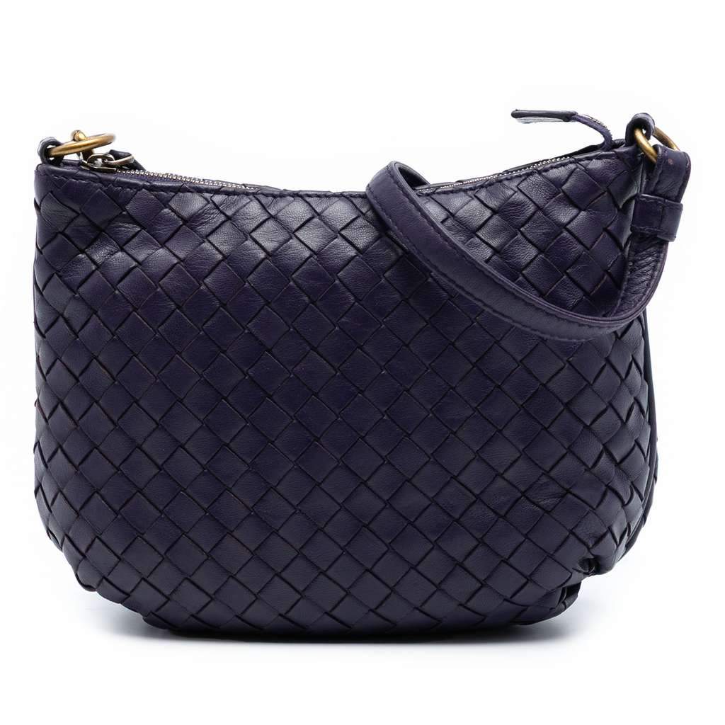 Bottega Veneta Nappa Intrecciato Crossbody Purple Leather Very good - Front View