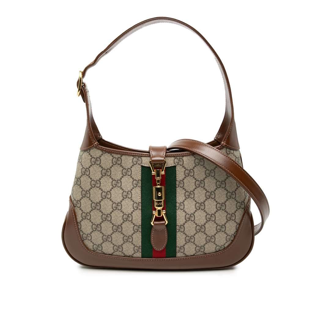Gucci Small GG Supreme Web Jackie 1961 Crossbody Beige Canvas Very good - Front View