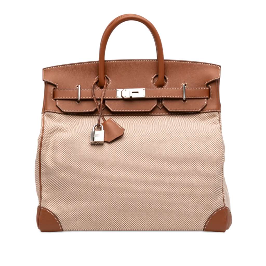 Hermès Toile Criss Viking and Evercolor HAC Birkin 40 Beige Canvas Very good condition - Front View