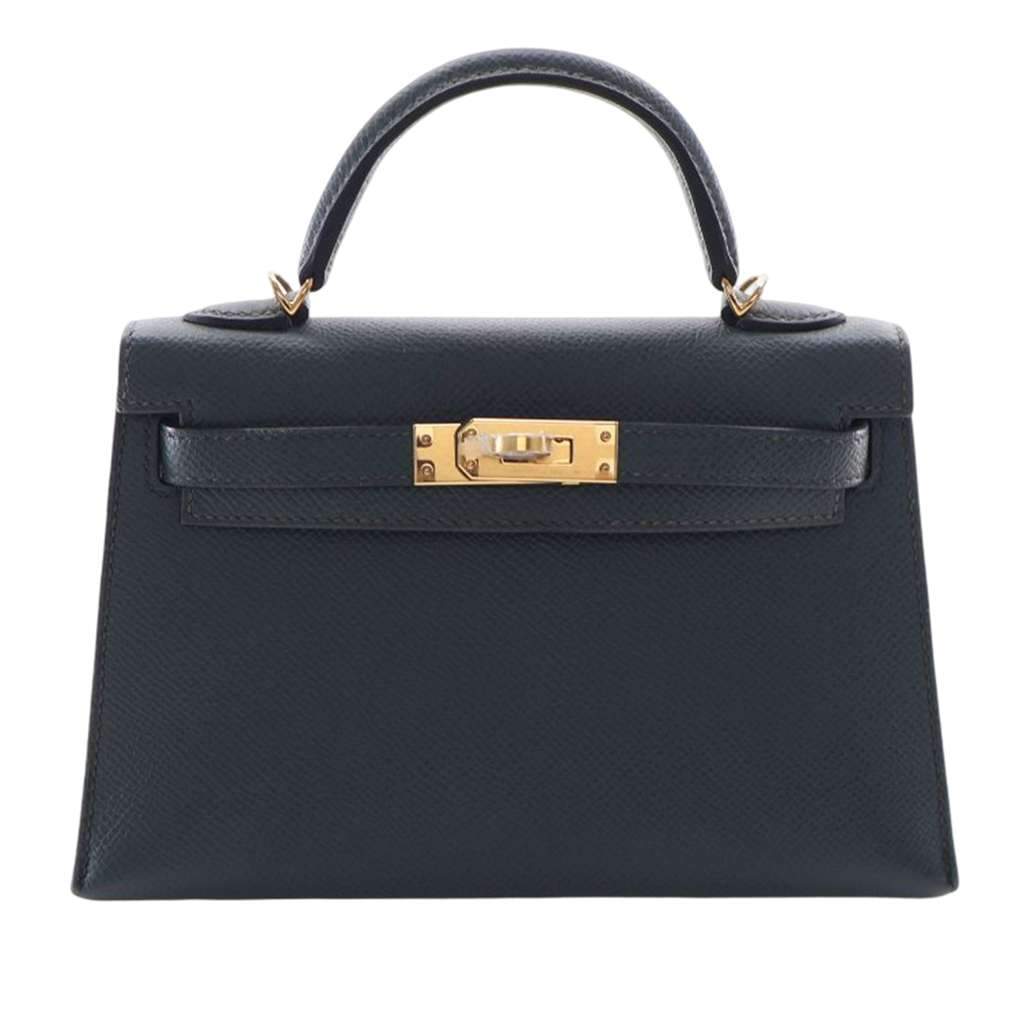 Hermès Mini Epsom Kelly II Sellier 20 Green Leather Very good condition - Front View