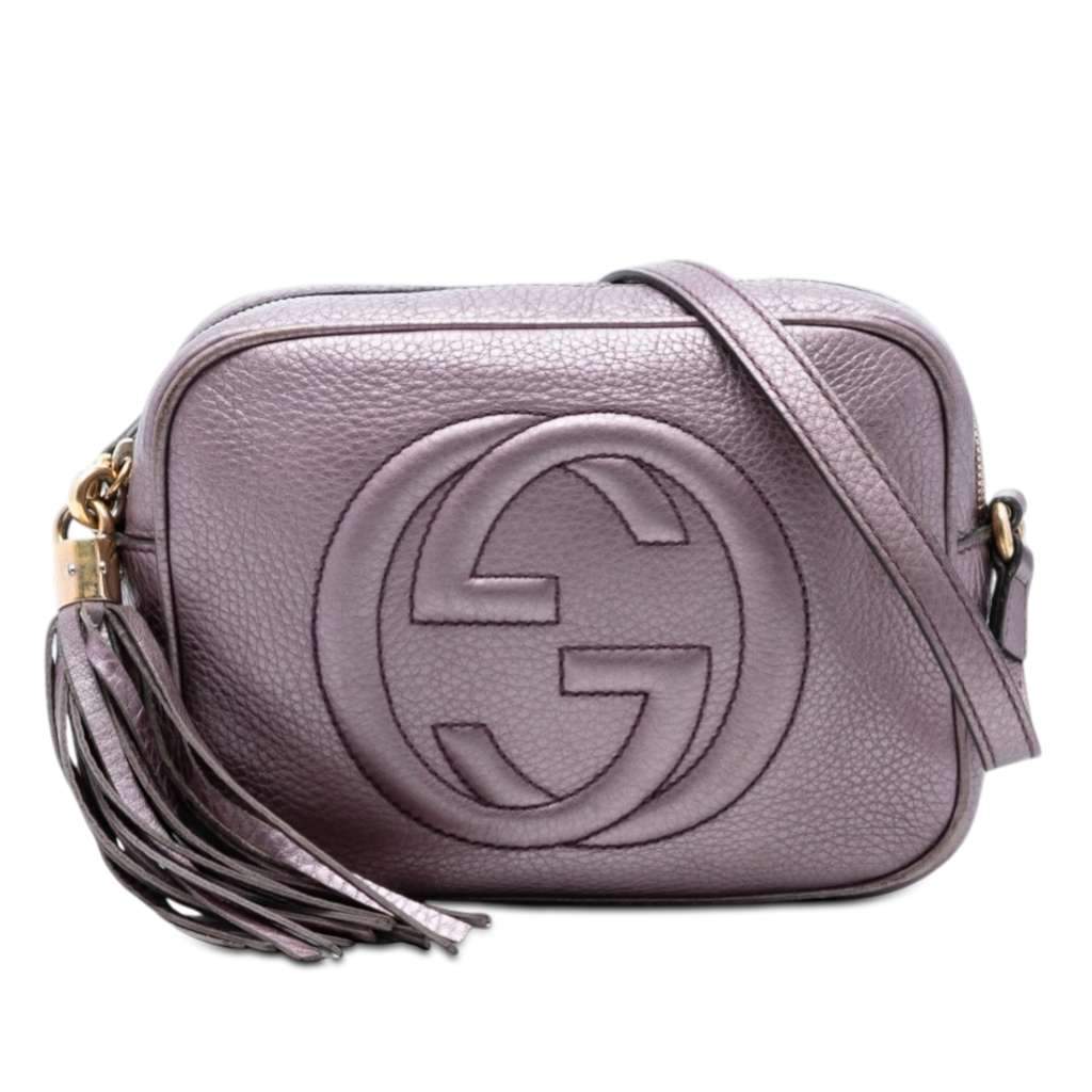 Gucci Metallic Leather Soho Disco Crossbody Purple Leather Very good - Front View