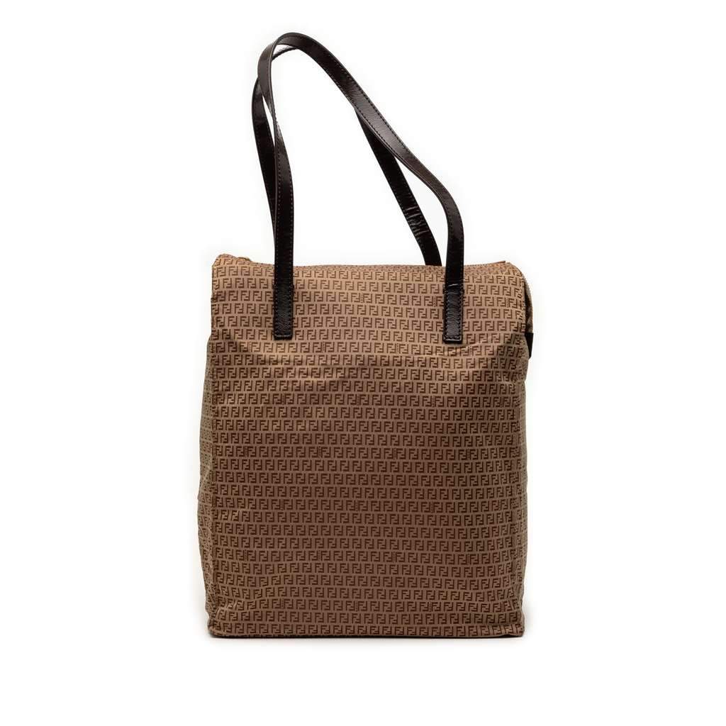 Fendi Micro Zucchino Nylon Tote Beige Very good - Front View